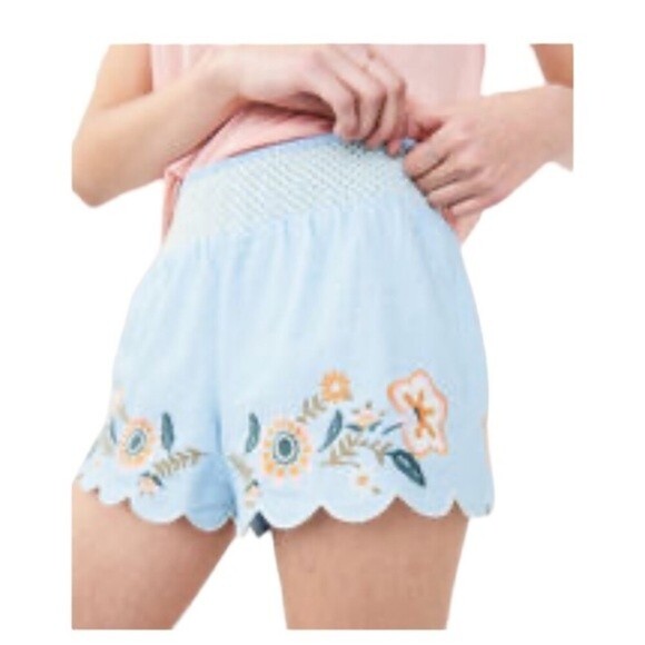 Aeropostale floral embroidered pull on 3” chambray shorts size XL - Picture 1 of 7